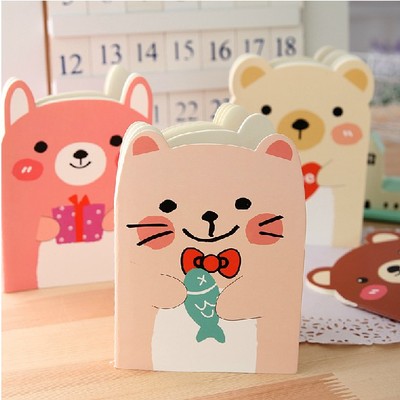 韩国创意笔记本可爱动物小熊日记本卡通记事本小学生奖品文具批发