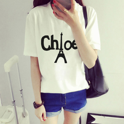 203#（已出货）夏季新款韩版女装宽松圆领字母印花短袖T恤女学生