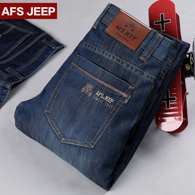 Afs Jeep/战地吉普2015新款牛仔裤男宽松直筒商务男士牛仔长裤子