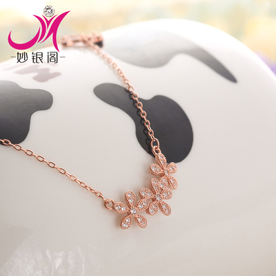 情侣项链925纯银刻字韩版时尚男女创意吊坠一对新款18K玫瑰金钻石