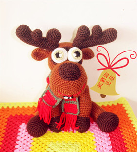 【晨妈编织屋】手工毛线DIY钩针编织毛线玩偶成品材料包麋鹿小鹿