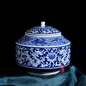 新品景德镇瓷器 陶瓷仿古储物茶叶罐子居家实用装饰器皿工艺摆件
