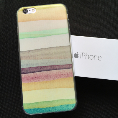 新款清新多彩条纹控iPhone6plus手机壳5s全包TPU保护套苹果6包邮