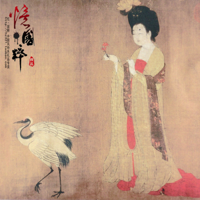 簪花仕女图丝绸画 中国画特色文化礼品送老外 丝绸卷轴画传世名画