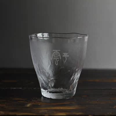 日本原装进口 透明磨沙茶杯 玻璃杯酒杯水杯