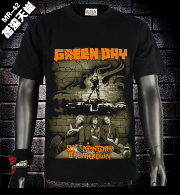 摇滚帝国乐队系列男士短袖T恤 GREEN DAY美国朋克乐队半袖纯棉T恤
