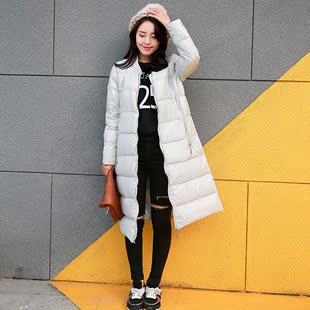 卡西玫2015冬季新款韩版超轻薄女士中长款羽绒服女装外套修身大码