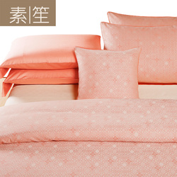 高端床上用品1.5m1.8m被套提花长绒棉家纺纯色CK-HOME四件套纯棉