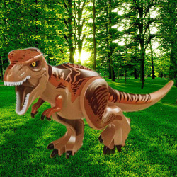 拼装乐积木复活侏罗纪世界恐龙玩具模型公仔霸王龙 暴龙男孩