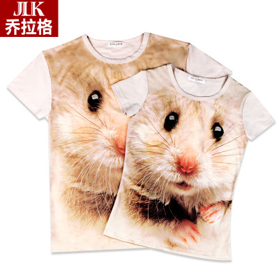 3dT恤个性3d动物图案印花衣服立体短袖T恤男女情侣装夏装2015夏季