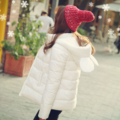 韩国米奇斗篷羽绒棉服2015冬季新中长款外套学生可爱加厚棉衣女装