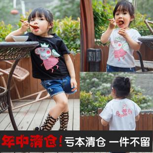女童T恤夏短袖纯棉夏装宝宝韩版上衣1-2-3-4岁小童卡通打底衫潮