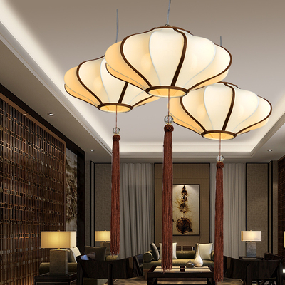 新中式古典吊灯布艺灯笼仿古简约餐厅客厅楼道走廊酒店茶楼灯包邮