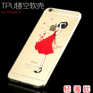 iphone6手机壳硅胶 苹果6手机套超薄透明保护套4.7寸软壳卡通外壳
