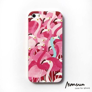 粉红鸟 手机壳火烈鸟iPhone5s 苹果 6plus硅胶软壳彩绘卡通潮流女