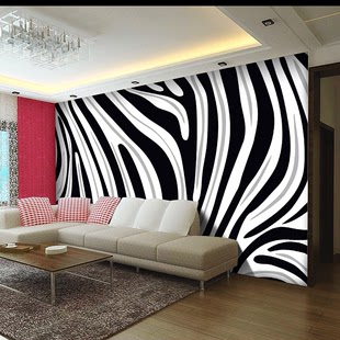 定制大型壁画壁纸 大型家庭装饰壁画 斑马纹大型无纺壁画壁纸墙纸