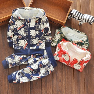 2015韩版潮男童秋款套装0-3岁宝宝休闲印花长袖两件套小孩衣服装