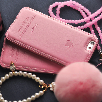 苹果5s手机壳iphone6s皮套4.7粉色6手机套6splus防摔挂绳挂脖女款