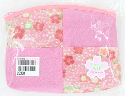 日本代购 日本制女士小花绉绸化妆包,手机包,杂物包 日本制造