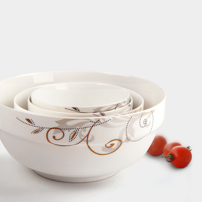 瓷宜陶瓷金枝玉叶韩式骨瓷餐具 陶瓷面碗套装家用米饭碗汤碗特价