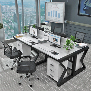 梦幻小房屋职员办公桌4人位电脑桌椅组合办公家具2/4/6人位工作位