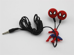 特价卡通蜘蛛侠手机耳机创意超级英雄MP3耳塞超重低音电脑耳机
