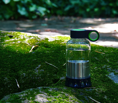 宜加美 创意便携旅行杯透明带盖泡茶玻璃杯带滤网运动水杯子防漏