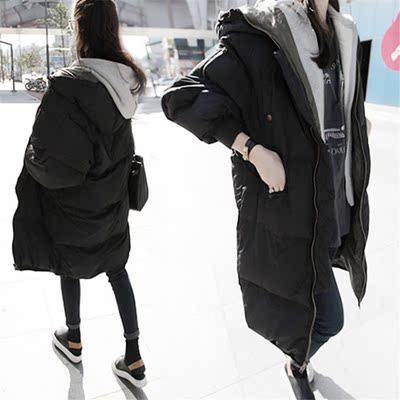 2015新款冬装韩版超长款棉衣女装过膝加厚连帽时尚大码棉袄棉服潮