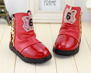 童靴子韩版女童冬季 短靴正品雪地靴女童靴女宝宝雪地靴1-2-3-4岁
