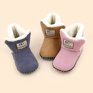 菲尼尔冬款宝宝学步鞋 保暖棉靴子雪地靴 0-1-2岁婴儿软底步前鞋