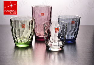 意大利进口玻璃杯透明果汁杯创意水晶彩色耐热钻石杯杯子