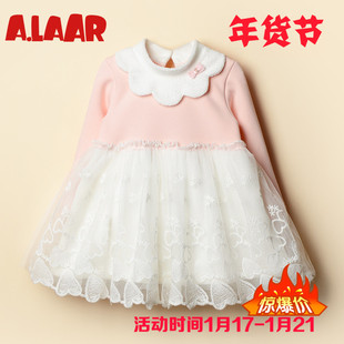品牌女童冬装裙子0-1-2-3岁女宝宝连衣裙婴儿冬季加绒长袖公主裙