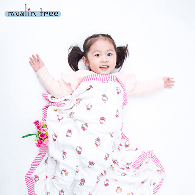 muslin tree 宝宝六层竹纤维抱毯 婴儿优质盖被抱被卡通款