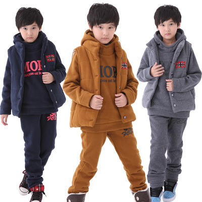 童装男童冬装卫衣三件套大童男装少年装男孩运动套装13-15岁10-12