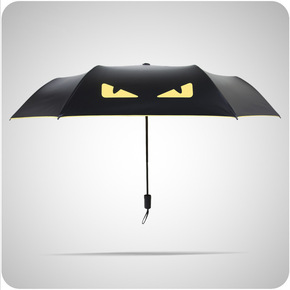 创意小恶魔怪兽室外遮阳伞黑胶晴雨伞两用防紫外线小巧轻便太阳伞