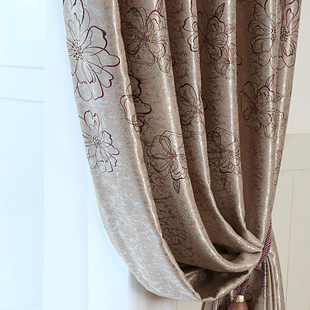 高档雪尼尔加厚双面绒纯色窗帘窗纱成品定制特价布料欧式卧室客厅