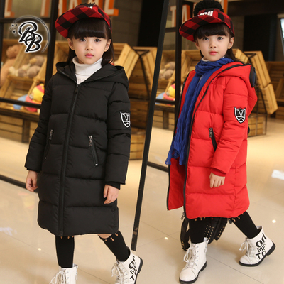 童装女童棉衣2015新款韩版儿童加长款加厚棉袄小女孩冬装保暖外套