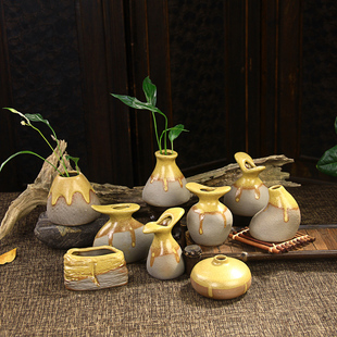 小花瓶 陶瓷瓶创意花瓶中式复古小花器创意瓷瓶水培花器迷你摆件