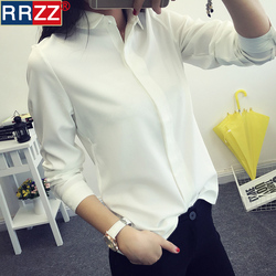 白衬衣女2015秋季显瘦韩版修身工作服大码职业衬衫女长袖打底衬衣