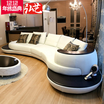 弧形真皮沙发头层牛皮时尚简约创意沙发个性组合客厅大小户型家具