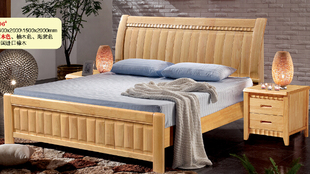 橡木床实木床1.8米双人床高箱床1.5米储物箱体床全实木家具新品