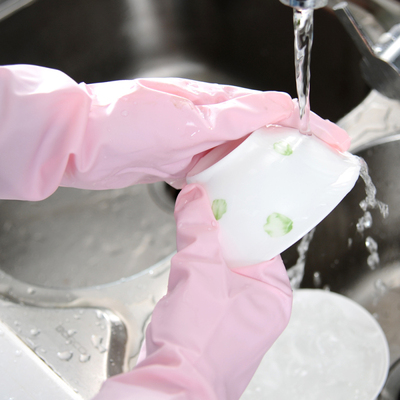 日本进口厨房家务手套 防水乳胶手套 洗衣服刷碗清洁手套 耐用