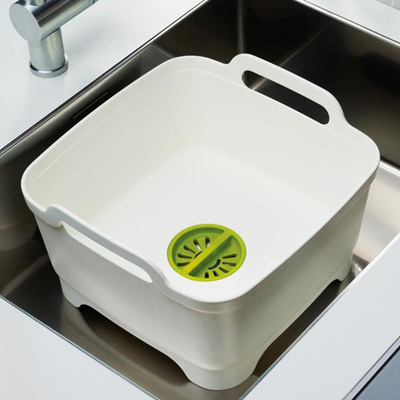 英国JosephJoseph厨房清洗滤水器过滤槽家用洗碗盘清洗槽u型槽