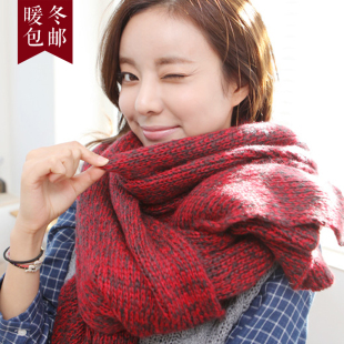 韩版女士围巾潮流时尚新款 毛线围巾女冬季 长款 冬天纯保暖 包邮