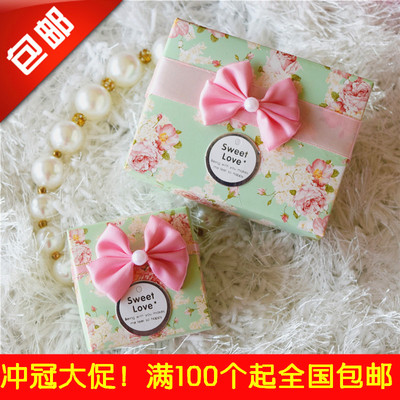 韩式碎花成品喜糖盒子大号喜烟创意定制结婚庆用品礼盒糖果纸盒子