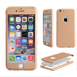 iPhone6保护壳 6S手机套苹果360度全包壳PC磨砂硬壳爆款送钢化膜