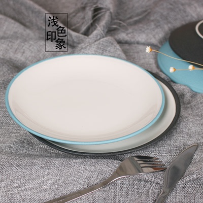 个性盘子创意碟牛排盘菜盘陶瓷圆形饺子盘西餐盘家用日式饭店餐具