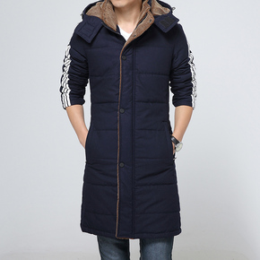 2015冬装新款棉衣男士加长加大长款外套韩版棉服韩版时尚运动风衣