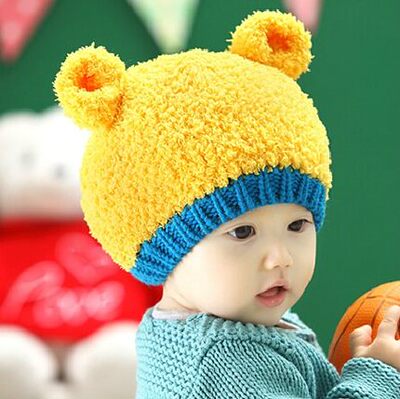 秋冬季韩版新款1-2岁婴儿帽男女儿童护耳加绒保暖毛线帽雷锋帽子