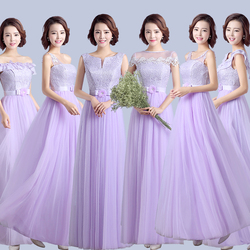 伴娘礼服长款秋冬2015新款韩版紫色伴娘裙姐妹团婚礼宴会晚礼服